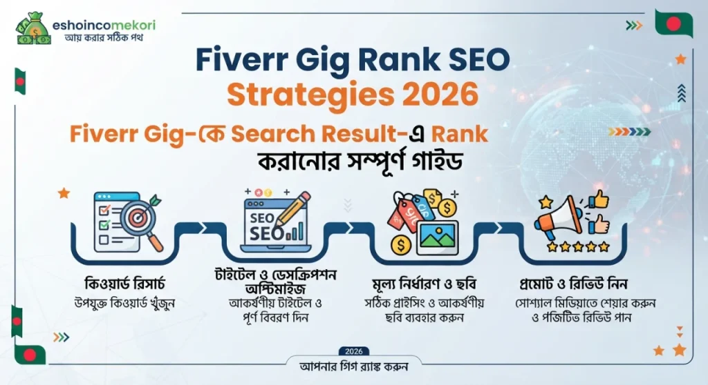  Fiverr Gig Rank SEO Strategies 2026: Fiverr Gig-কে Search Result-এ Rank করানোর সম্পূর্ণ গাইড