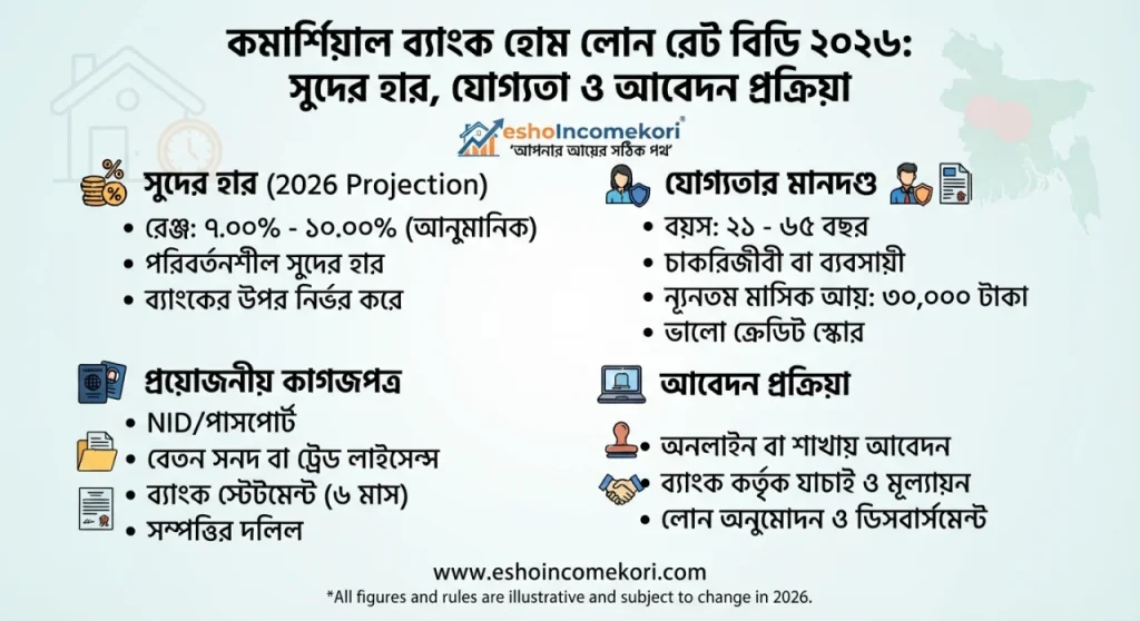 Commercial Bank Home Loan Rates BD 2026: সুদের হার, যোগ্যতা ও আবেদন প্রক্রিয়া