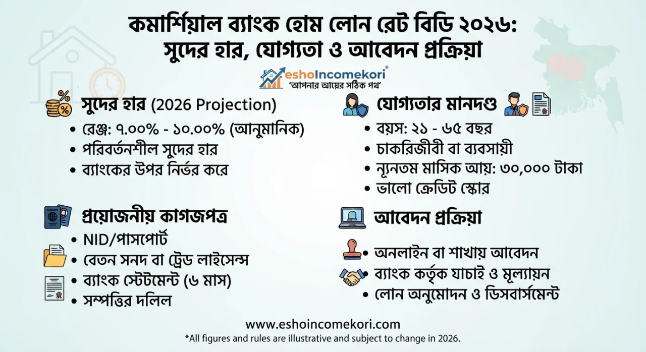 Commercial Bank Home Loan Rates BD 2026: সুদের হার, যোগ্যতা ও আবেদন প্রক্রিয়া