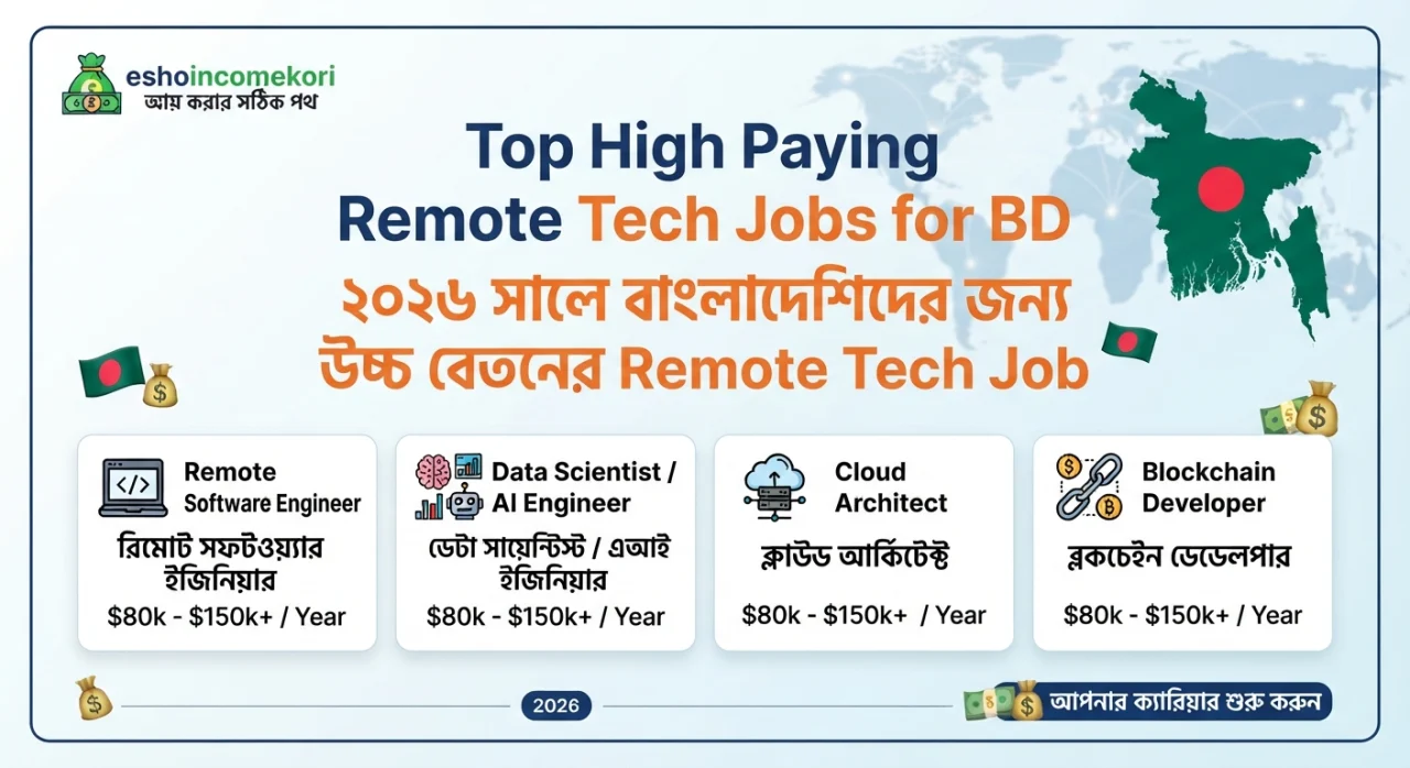 Top High Paying Remote Tech Jobs for BD: ২০২৬ সালে বাংলাদেশিদের জন্য উচ্চ বেতনের Remote Tech Job