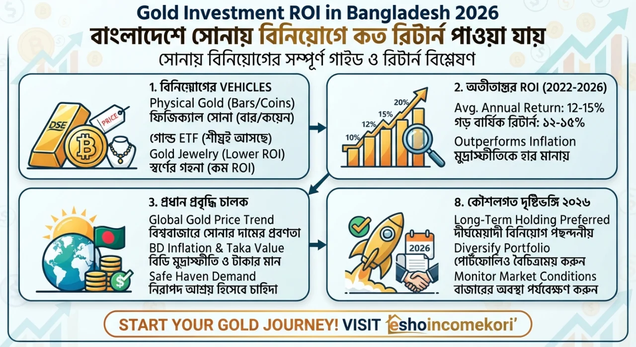 Gold Investment ROI in Bangladesh 2026: বাংলাদেশে সোনায় বিনিয়োগে কত রিটার্ন পাওয়া যায়?