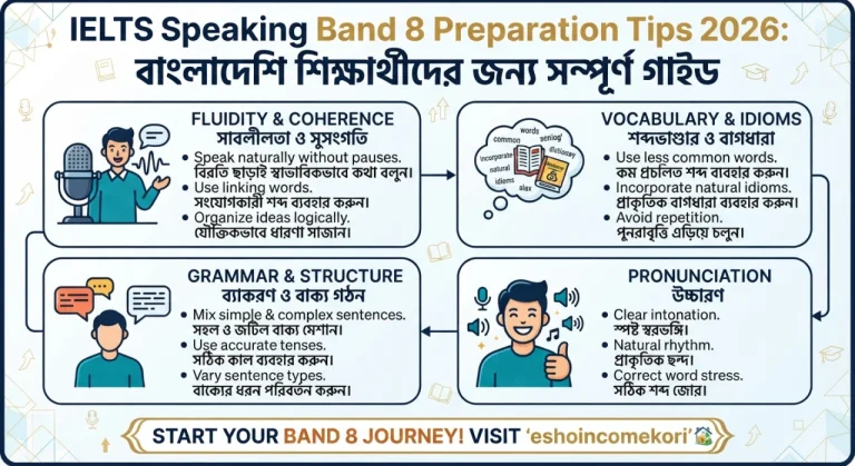 IELTS Speaking Band 8 Preparation Tips 2026: বাংলাদেশি শিক্ষার্থীদের জন্য সম্পূর্ণ গাইড