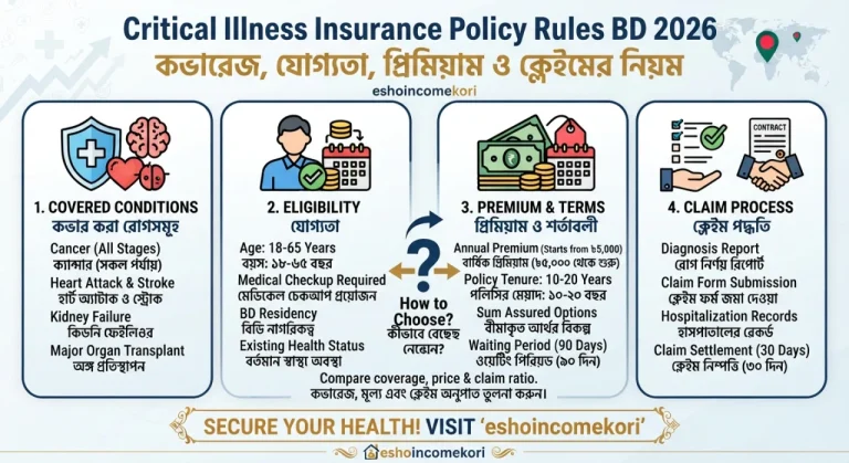 Critical Illness Insurance Policy Rules BD 2026: কভারেজ, যোগ্যতা, প্রিমিয়াম ও ক্লেইমের নিয়ম