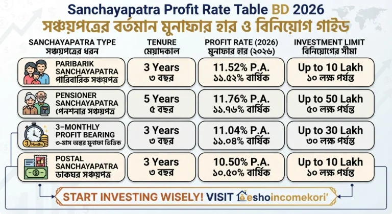 Sanchayapatra Profit Rate Table BD 2026: সঞ্চয়পত্রের বর্তমান মুনাফার হার ও বিনিয়োগ গাইড