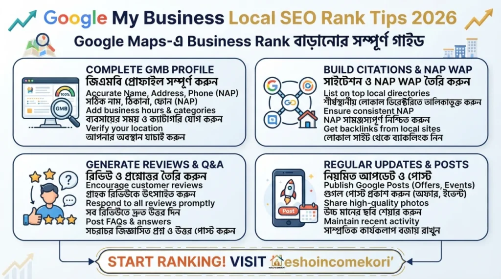 Google My Business Local SEO Rank Tips 2026: Google Maps-এ Business Rank বাড়ানোর সম্পূর্ণ গাইড