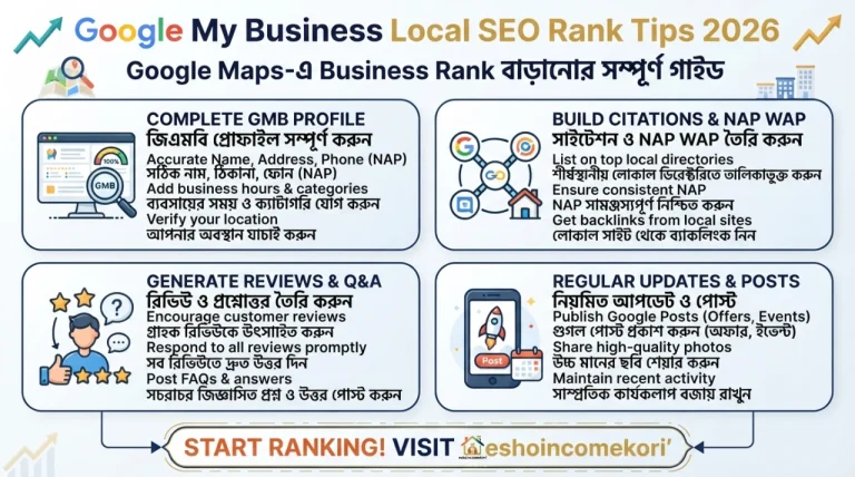 Google My Business Local SEO Rank Tips 2026: Google Maps-এ Business Rank বাড়ানোর সম্পূর্ণ গাইড