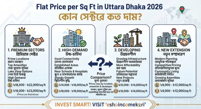 Flat Price per Sq Ft in Uttara Dhaka 2026: কোন সেক্টরে কত দাম?