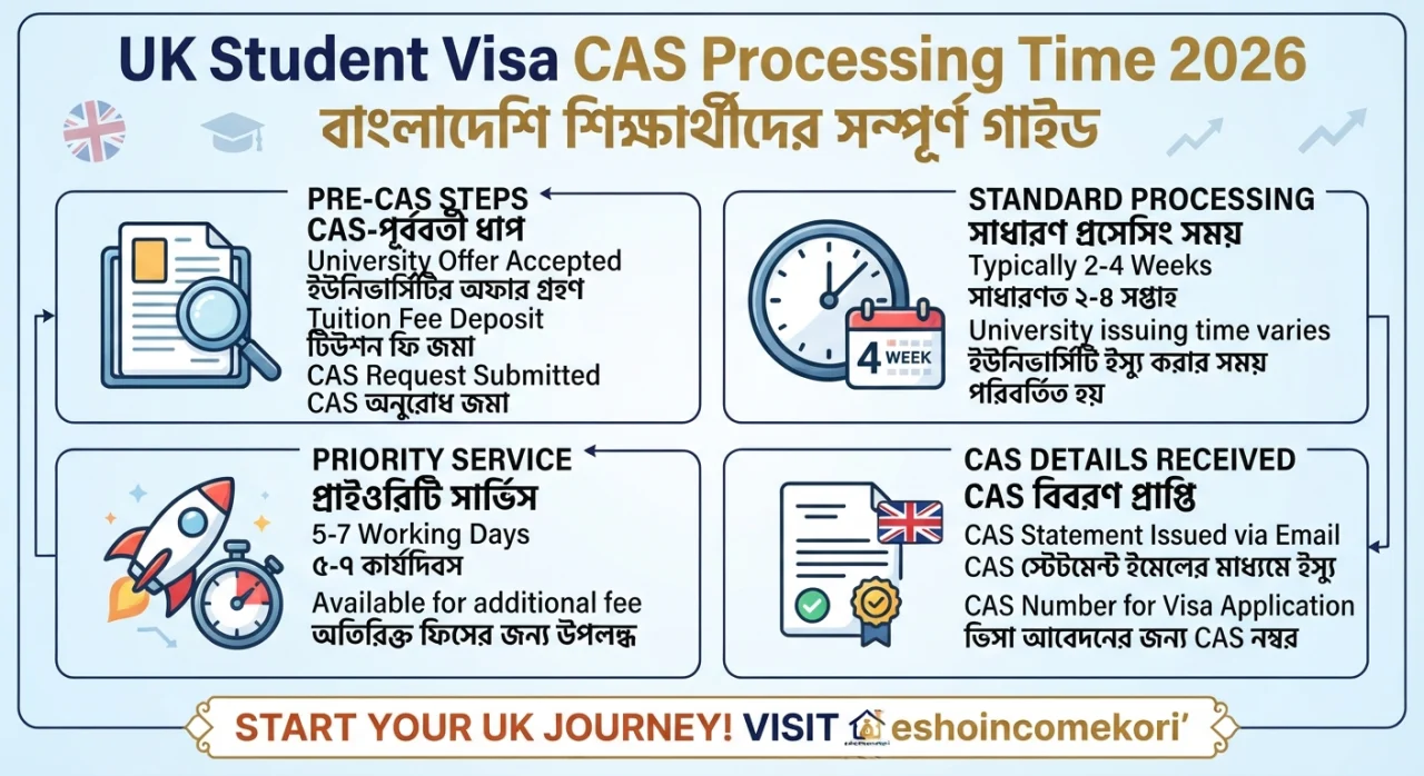  UK Student Visa CAS Processing Time 2026: বাংলাদেশি শিক্ষার্থীদের সম্পূর্ণ গাইড