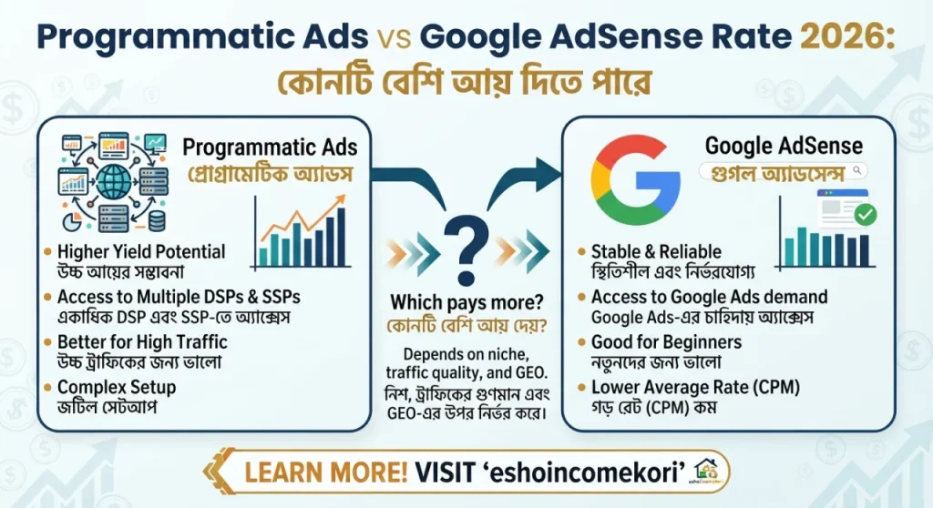 Programmatic Ads vs Google AdSense Rate 2026