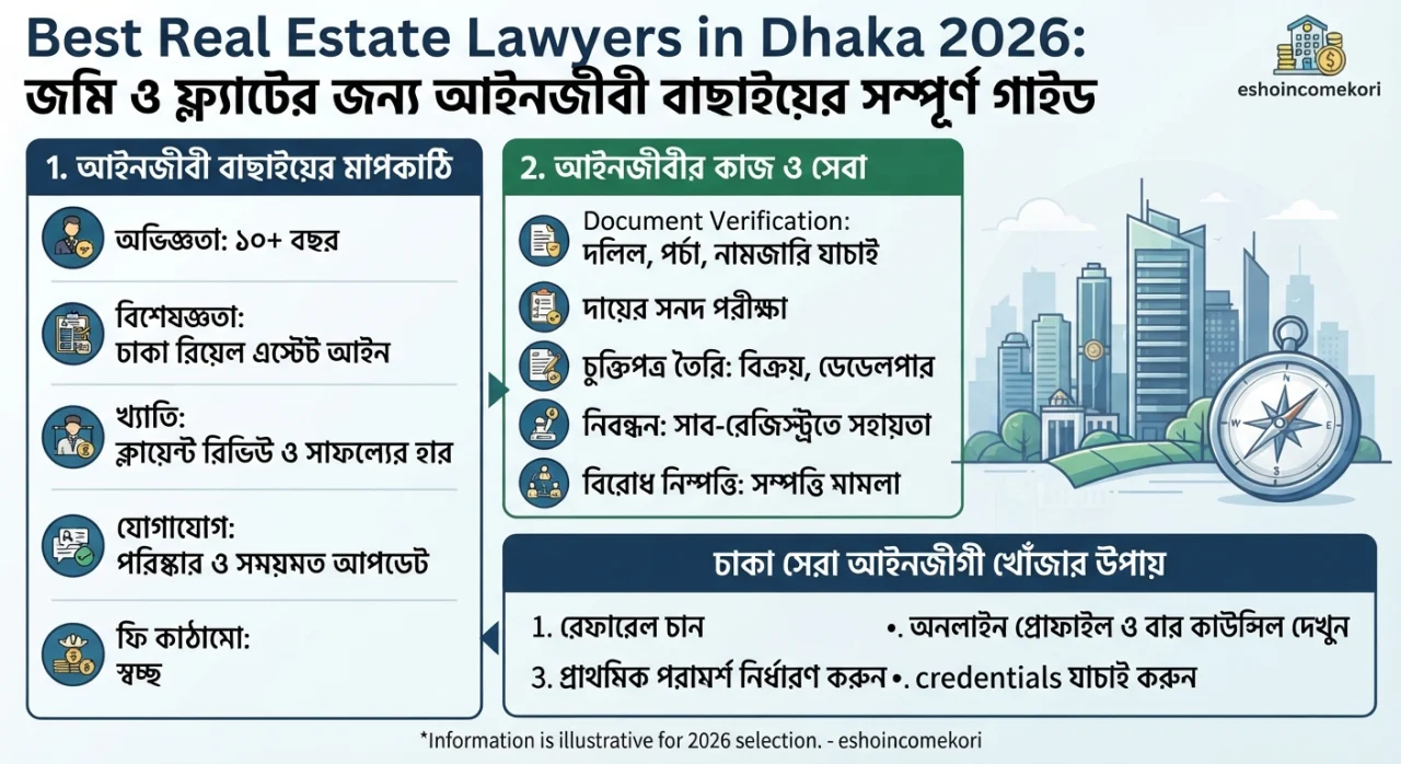 Best Real Estate Lawyers in Dhaka 2026: জমি ও ফ্ল্যাটের জন্য আইনজীবী বাছাইয়ের সম্পূর্ণ গাইড