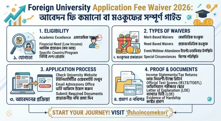 Foreign University Application Fee Waiver 2026: আবেদন ফি কমানো বা মওকুফের সম্পূর্ণ গাইড