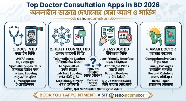 Top Doctor Consultation Apps in BD 2026: অনলাইনে ডাক্তার দেখানোর সেরা অ্যাপ ও সার্ভিস
