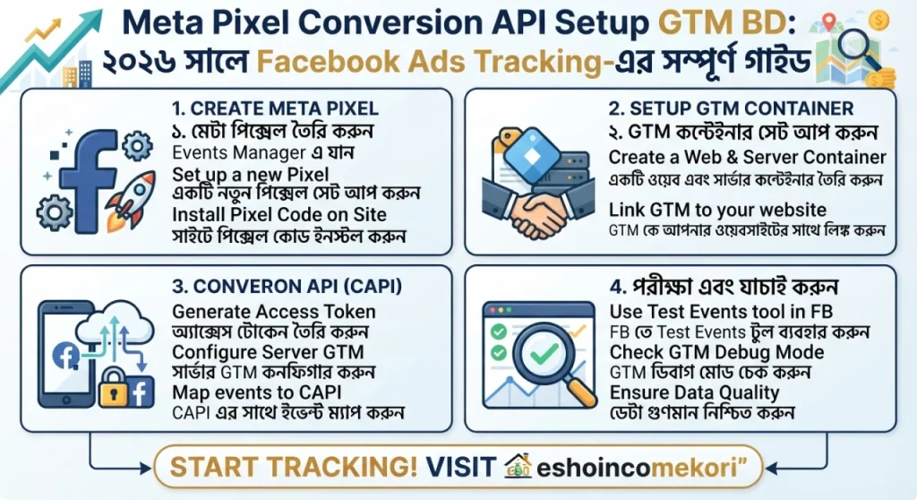  Meta Pixel Conversion API Setup GTM BD: ২০২৬ সালে Facebook Ads Tracking-এর সম্পূর্ণ গাইড