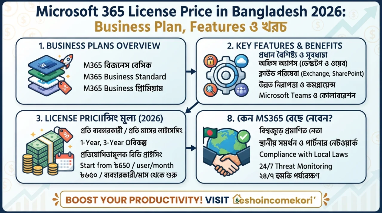 Microsoft 365 License Price in Bangladesh 2026: Business Plan, Features ও খরচ
