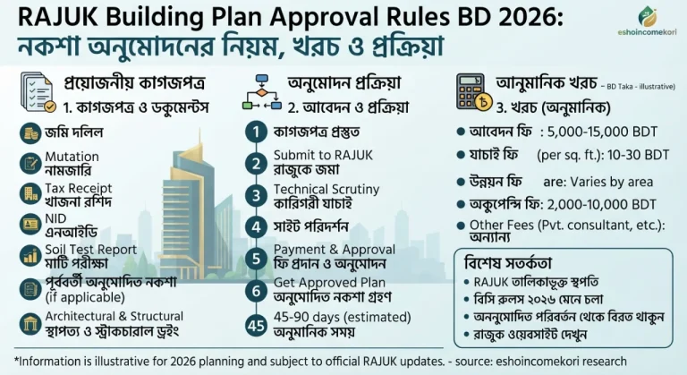 RAJUK Building Plan Approval Rules BD 2026: নকশা অনুমোদনের নিয়ম, খরচ ও প্রক্রিয়া