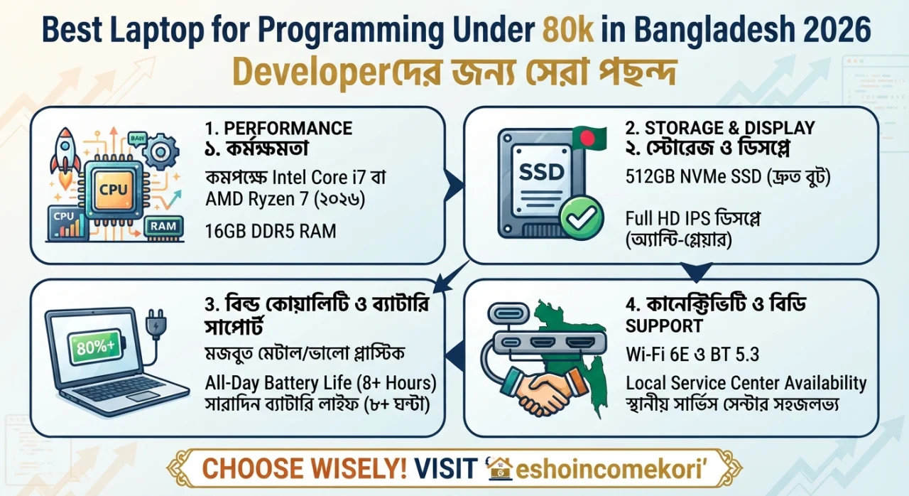 Best Laptop for Programming Under 80k in Bangladesh 2026: Developerদের জন্য সেরা পছন্দ