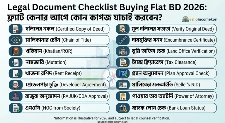 Legal Document Checklist Buying Flat BD 2026: ফ্ল্যাট কেনার আগে কোন কাগজ যাচাই করবেন?