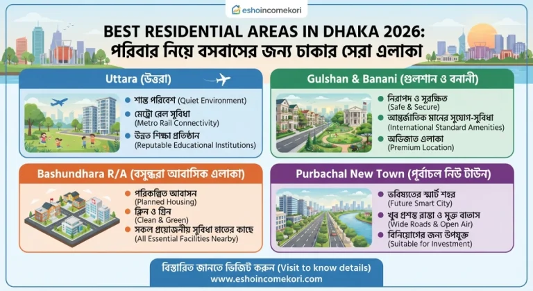 Best Residential Areas in Dhaka 2026: পরিবার নিয়ে বসবাসের জন্য ঢাকার সেরা এলাকা