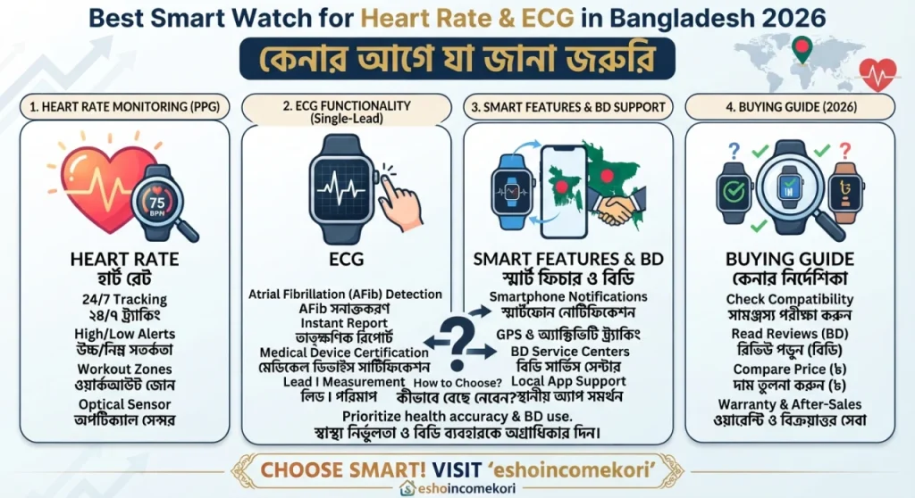 Best Smart Watch for Heart Rate & ECG in Bangladesh 2026: কেনার আগে যা জানা জরুরি