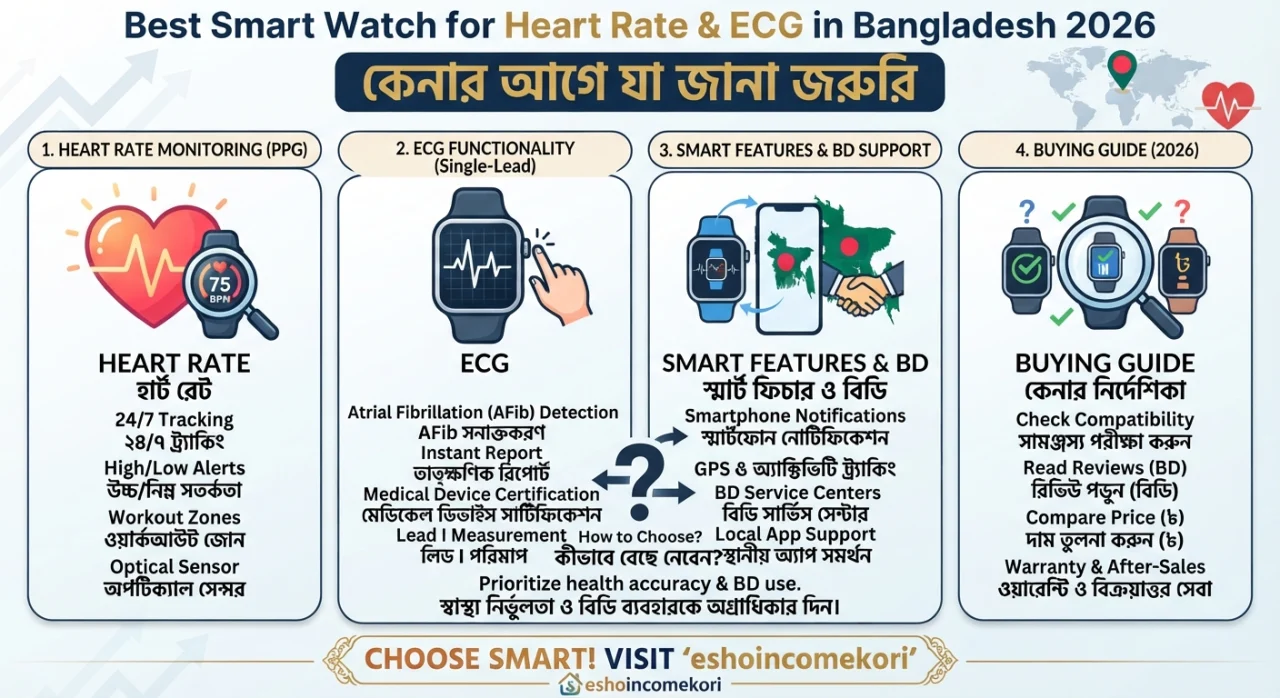 Best Smart Watch for Heart Rate & ECG in Bangladesh 2026: কেনার আগে যা জানা জরুরি
