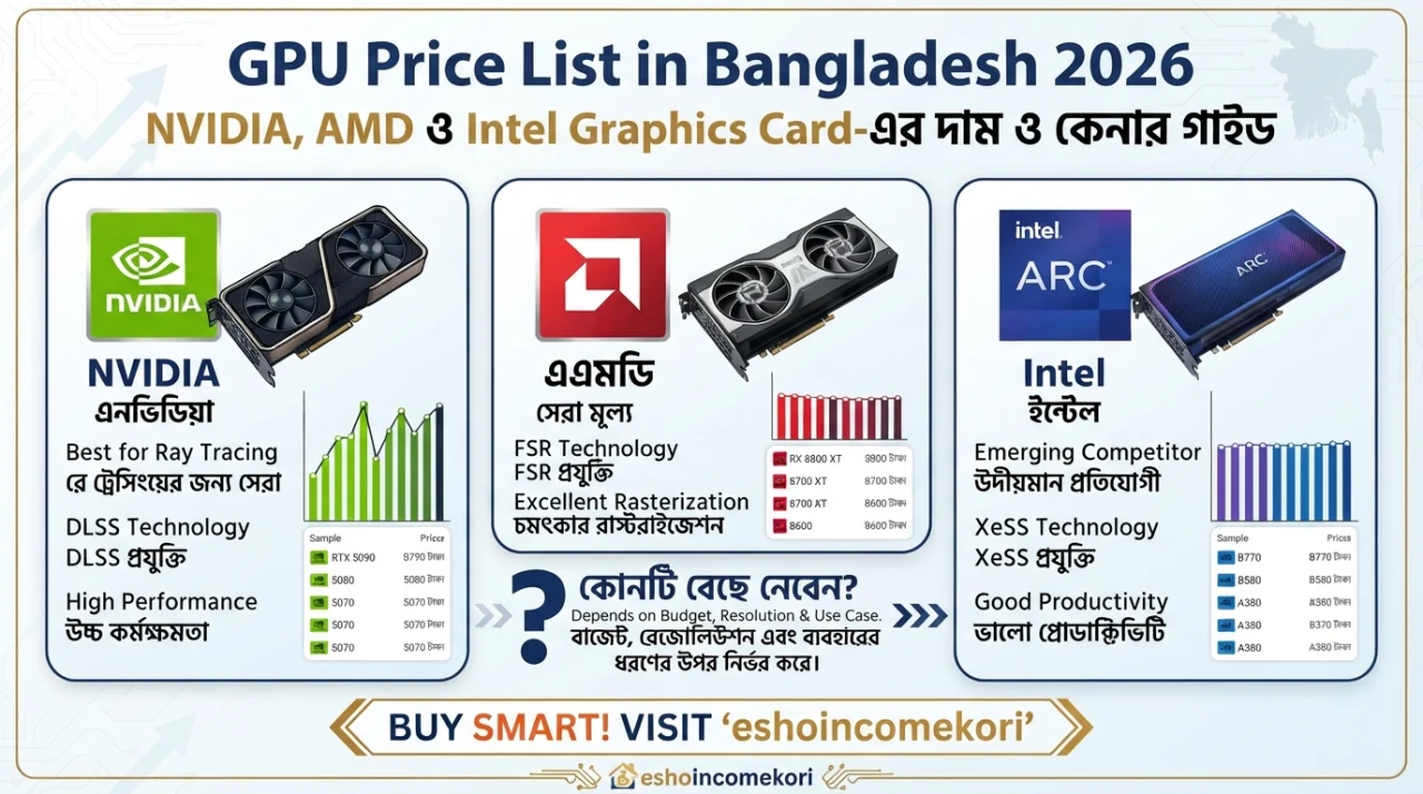 GPU Price List in Bangladesh 2026: NVIDIA, AMD ও Intel Graphics Card-এর দাম ও কেনার গাইড