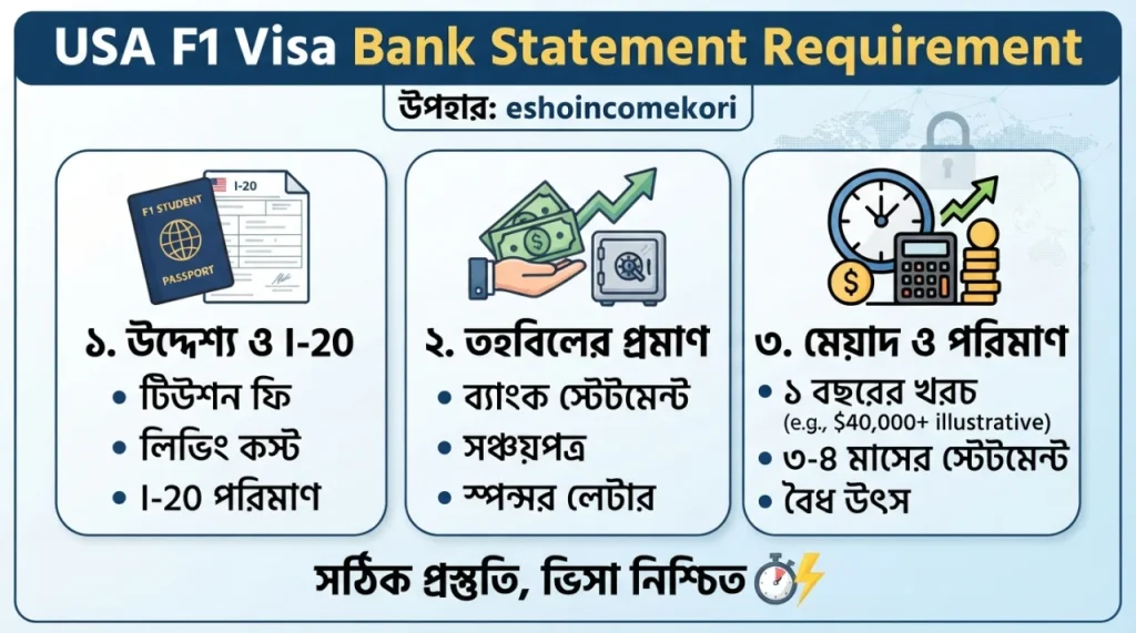USA F1 Visa Bank Statement Requirement
