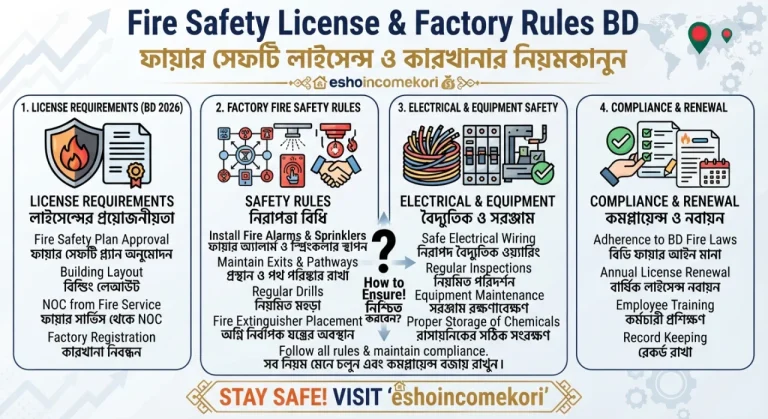 Fire Safety License & Factory Rules BD: ফায়ার সেফটি লাইসেন্স ও কারখানার নিয়মকানুন