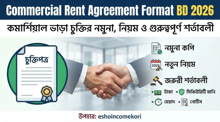 Commercial Rent Agreement Format BD 2026 – কমার্শিয়াল ভাড়া চুক্তির নমুনা, নিয়ম ও গুরুত্বপূর্ণ শর্ত