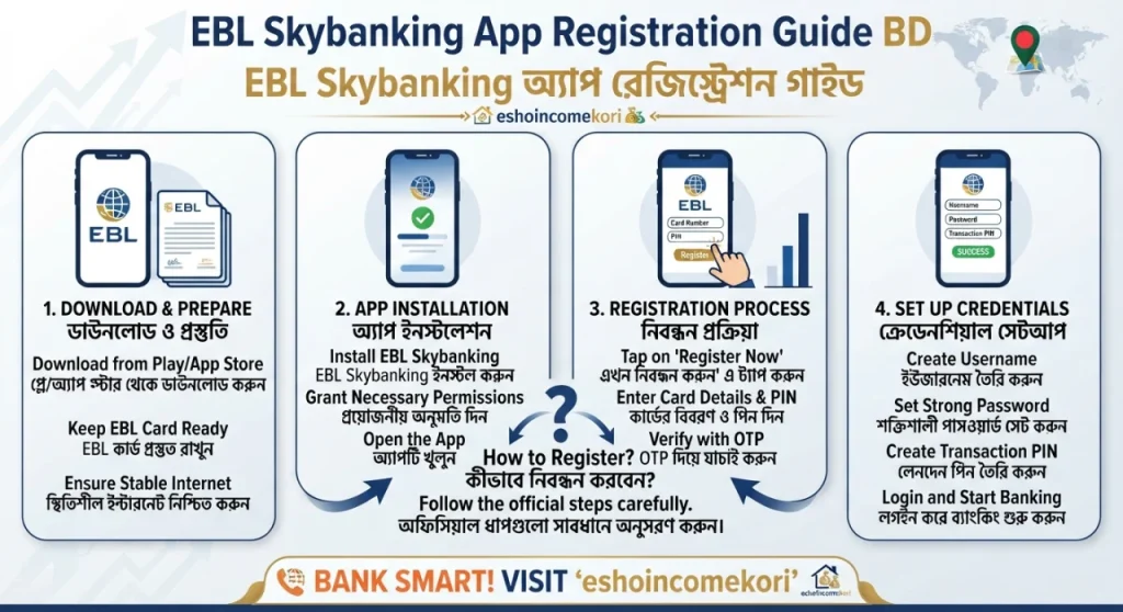 EBL Skybanking App Registration Guide BD