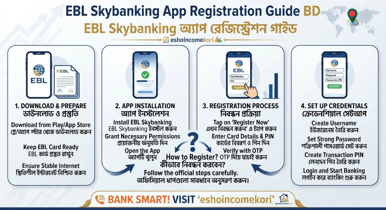 EBL Skybanking App Registration Guide BD