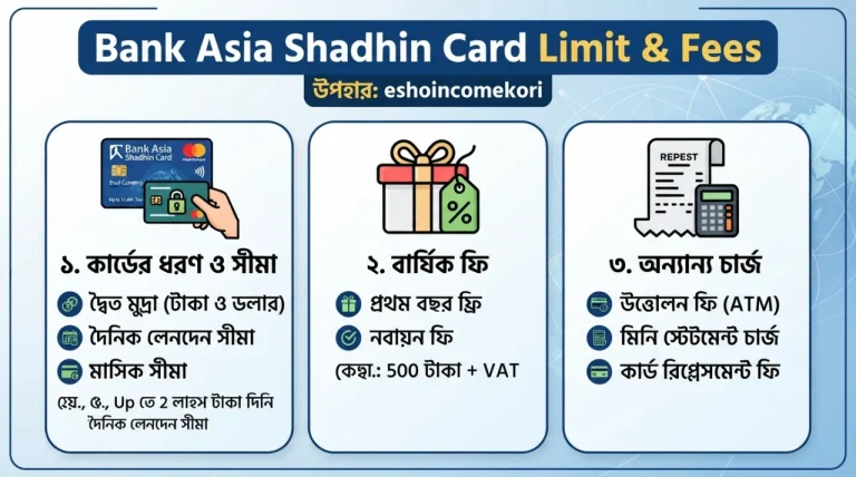 Bank Asia Shadhin Card Limit & Fees