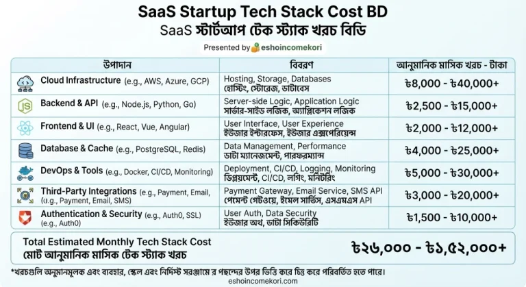  SaaS Startup Tech Stack Cost BD