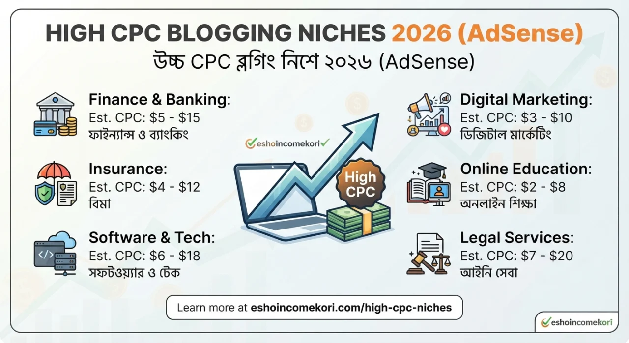High CPC Blogging Niches 2026 (AdSense)