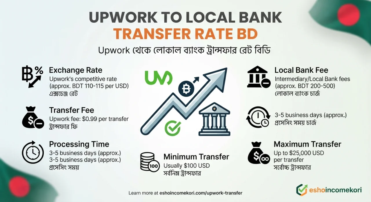 Upwork to Local Bank Transfer Rate BD