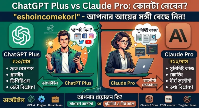 ChatGPT Plus vs Claude Pro: কোনটা নেবেন?