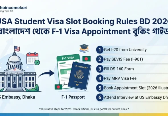 USA Student Visa Slot Booking Rules BD 2026 – বাংলাদেশ থেকে F-1 Visa Appointment বুকিং গাইড