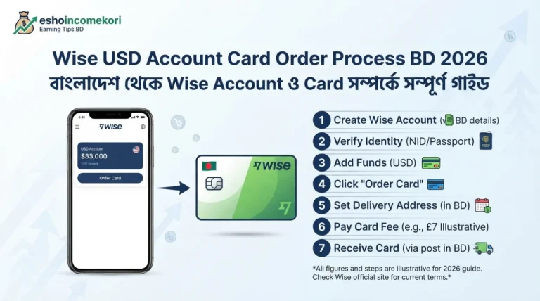 Wise USD Account Card Order Process BD 2026 – বাংলাদেশ থেকে Wise Account ও Card সম্পর্কে সম্পূর্ণ গাইড