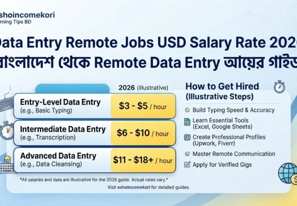Data Entry Remote Jobs USD Salary Rate 2026 – বাংলাদেশ থেকে Remote Data Entry আয়ের গাইড