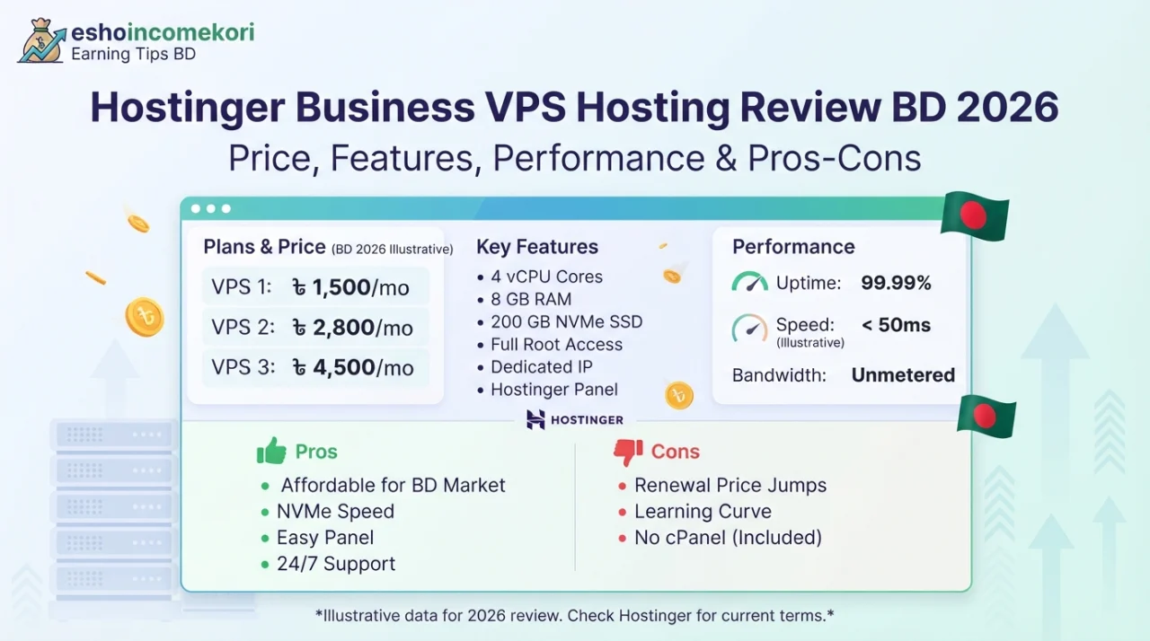 Hostinger Business VPS Hosting Review BD 2026 – Price, Features, Performance & Pros-Cons