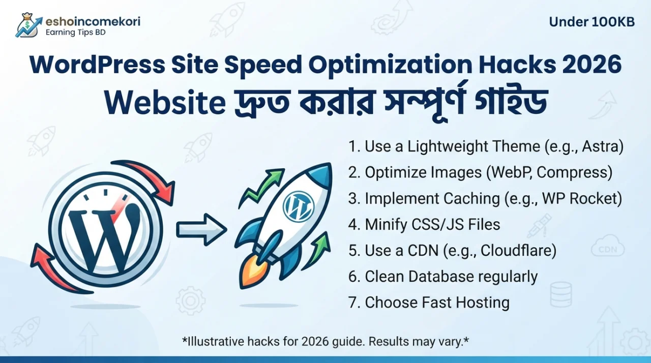 WordPress Site Speed Optimization Hacks 2026 – Website দ্রুত করার সম্পূর্ণ গাইড
