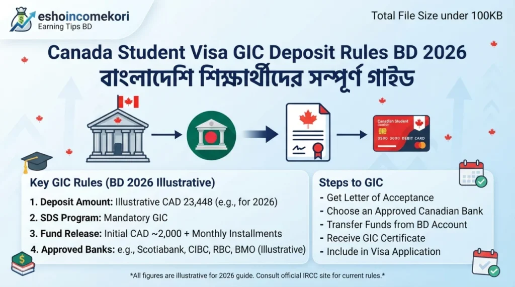 Canada Student Visa GIC Deposit Rules BD 2026 – বাংলাদেশি শিক্ষার্থীদের সম্পূর্ণ গাইড