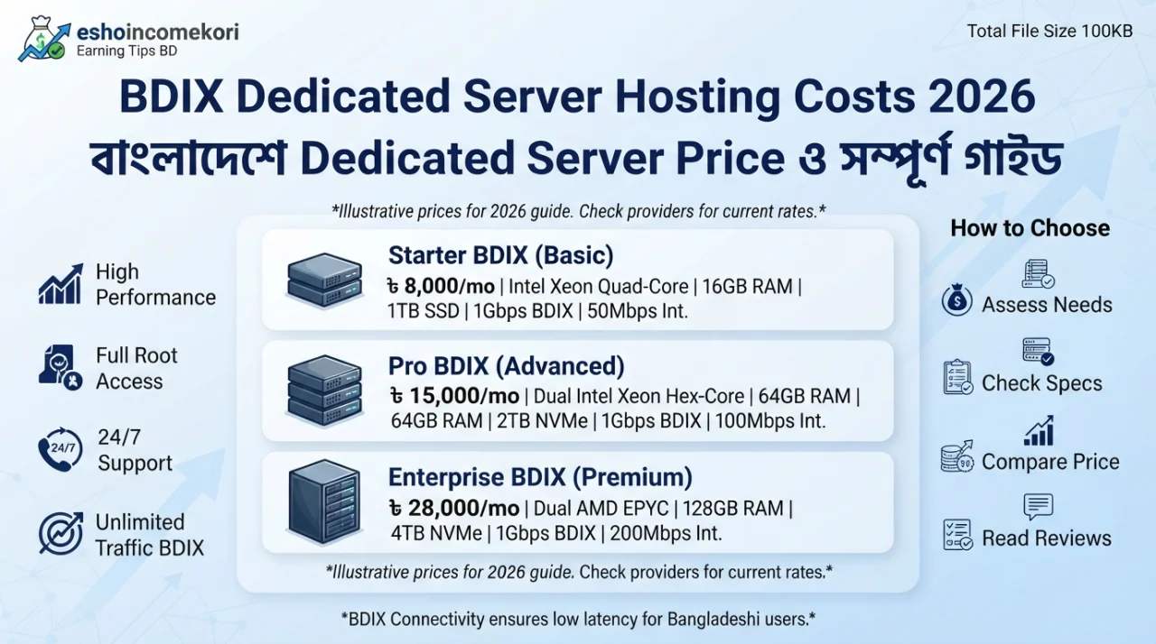 BDIX Dedicated Server Hosting Costs 2026 – বাংলাদেশে Dedicated Server Price ও সম্পূর্ণ গাইড