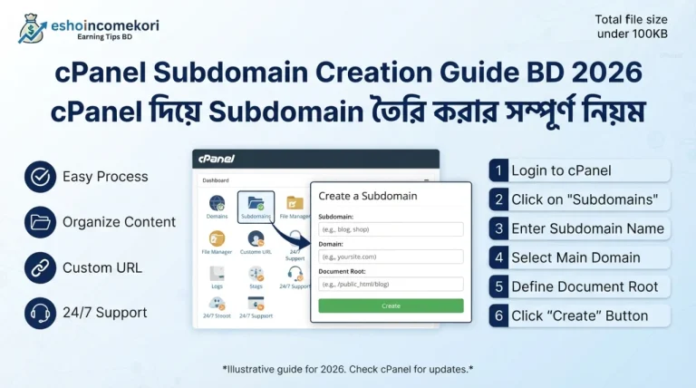 cPanel Subdomain Creation Guide BD 2026 – cPanel দিয়ে Subdomain তৈরি করার সম্পূর্ণ নিয়ম