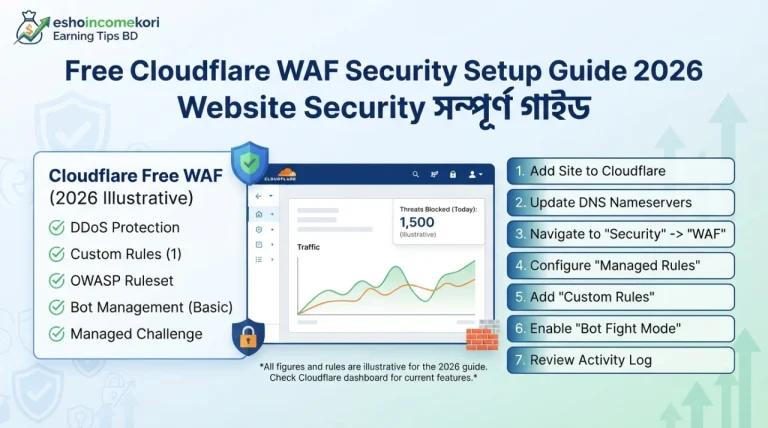Free Cloudflare WAF Security Setup Guide 2026 – Website Security সম্পূর্ণ গাইড