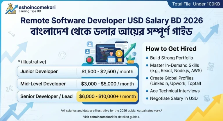 Remote Software Developer USD Salary BD 2026 – বাংলাদেশ থেকে ডলার আয়ের সম্পূর্ণ গাইড