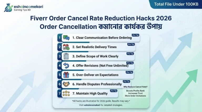 Fiverr Order Cancel Rate Reduction Hacks 2026 – Order Cancellation কমানোর কার্যকর উপায়