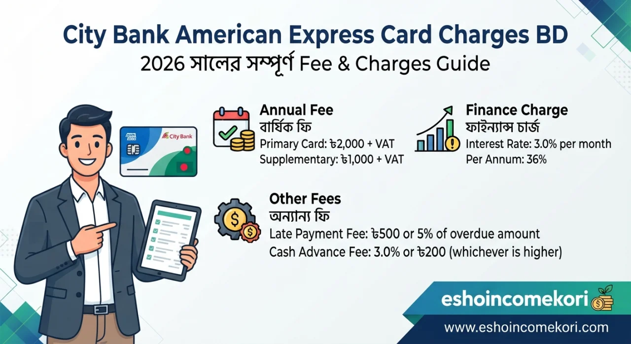 City Bank American Express Card Charges BD: 2026 সালের সম্পূর্ণ Fee & Charges Guide
