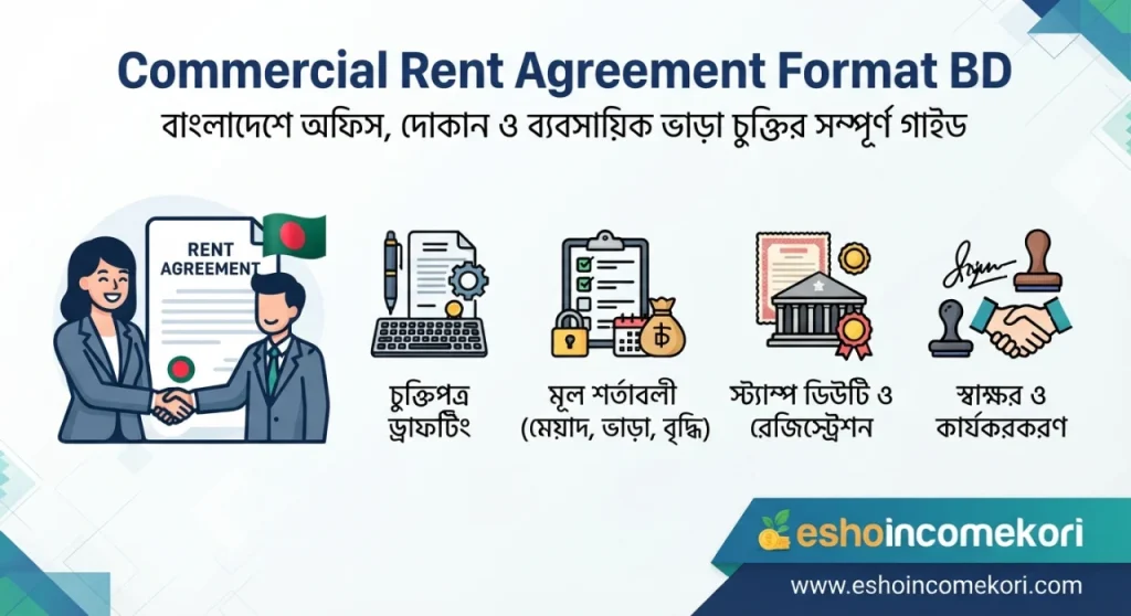 Commercial Rent Agreement Format BD: বাংলাদেশে অফিস, দোকান ও ব্যবসায়িক ভাড়া চুক্তির সম্পূর্ণ গাইড