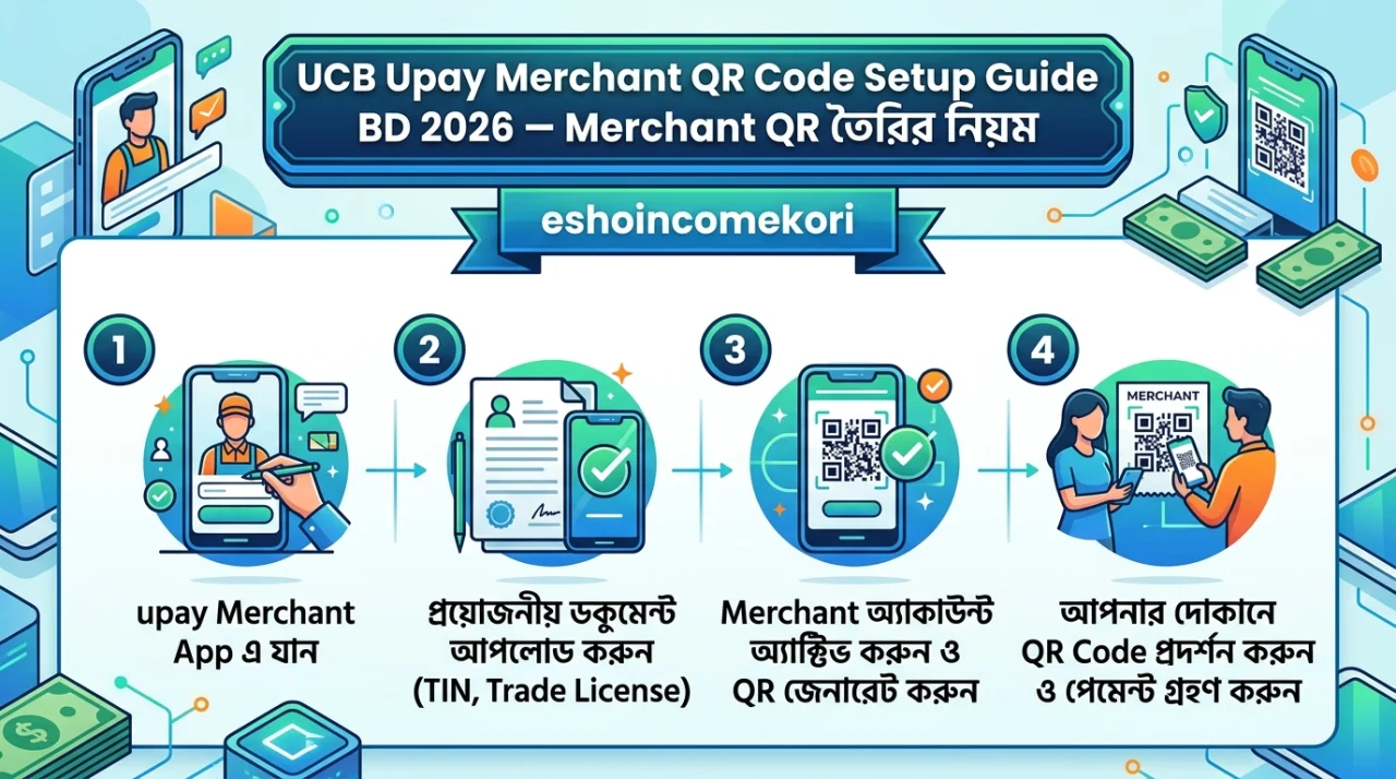 UCB Upay Merchant QR Code Setup Guide BD 2026 – Merchant QR তৈরির নিয়ম