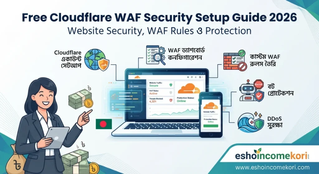 Free Cloudflare WAF Security Setup Guide 2026 – Website Security, WAF Rules ও Protection